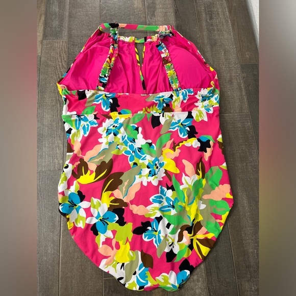 NWOT Anne Cole High Neck With Ruffled Straps One Piece Swimsuit - Picture 6 of 15